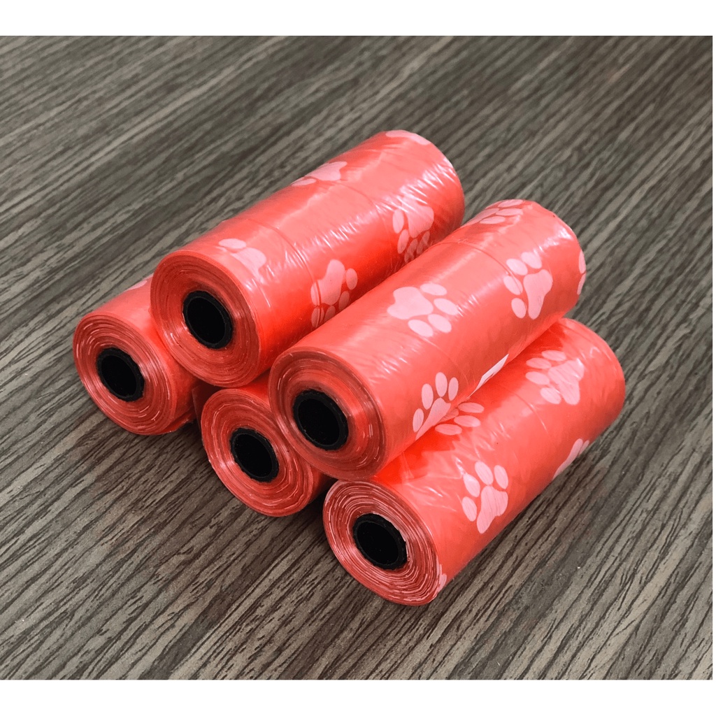 Túi Nilon hốt phân cho chó mèo, cho thú cưng họa tiết dấu chân thú cưng hoặc không họa tiêt