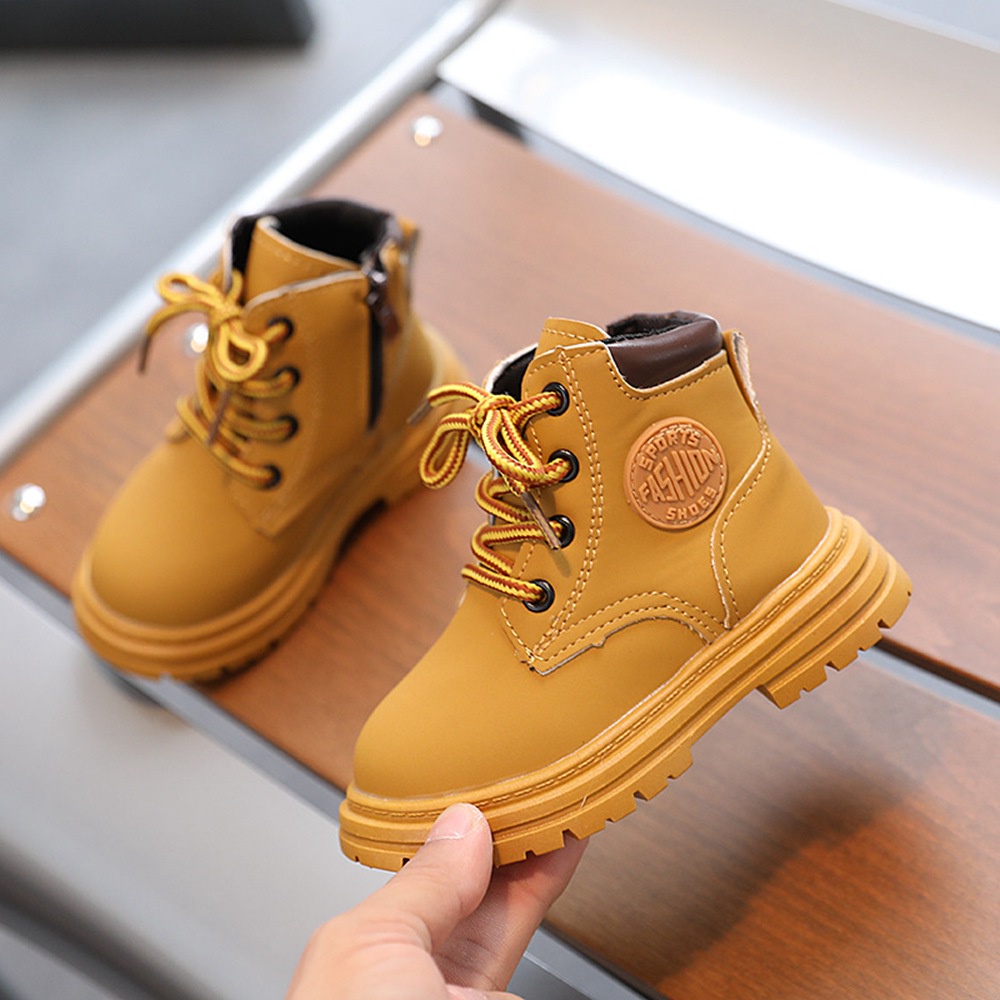 Giày Bốt Martin Chống Trượt Màu Hồng / Đen / Nâu Xinh Xắn Dành Cho Bé Gái 1-6 Tuổi