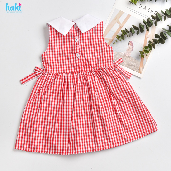 Váy bé gái sát nách cổ sen phối màu xinh yêu Haki HK519 (10-27kg)
