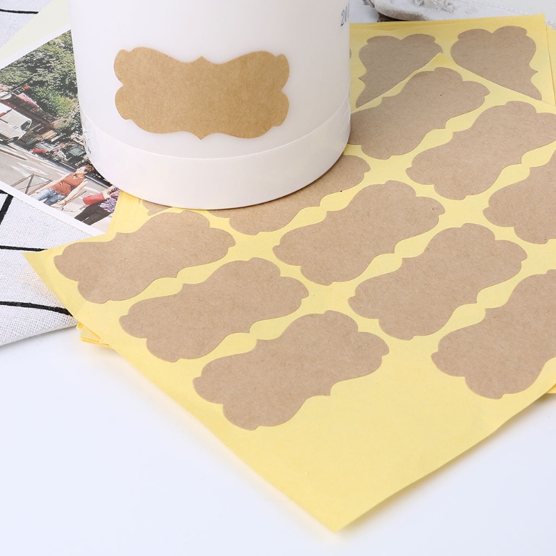 Set 120 Nhãn Dán Giấy Kraft Trang Trí Quà Tặng Phong Cách Vintage