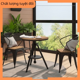 Bộ bàn ghế ban công đơn giản, bàn ghế ngoài trời trắng đen tiện ích