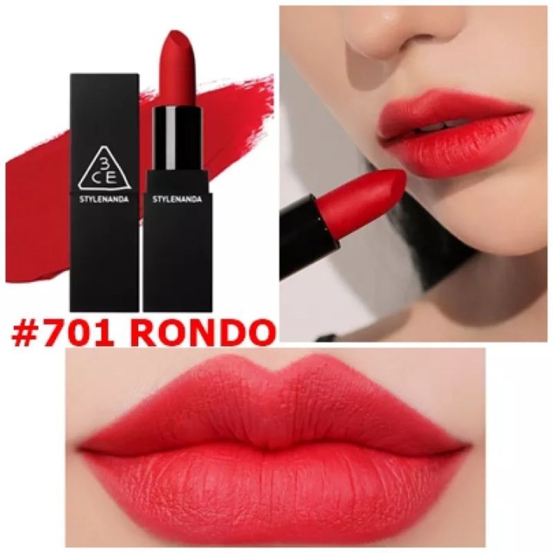 Son 3CE LIP COLOR #701 RONDO - Đỏ Cam&lt;br&gt;