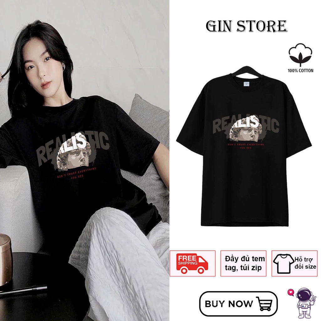 Áo thun Realistic - Thun Cotton Cao Cấp unisex basic