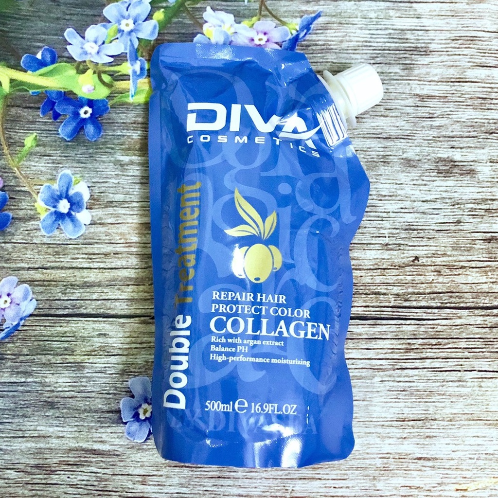 DIVA - Dầu Hấp Ủ Dưỡng Ẩm Phục Hồi Siêu Mềm Mượt Diva Collagen 500ml