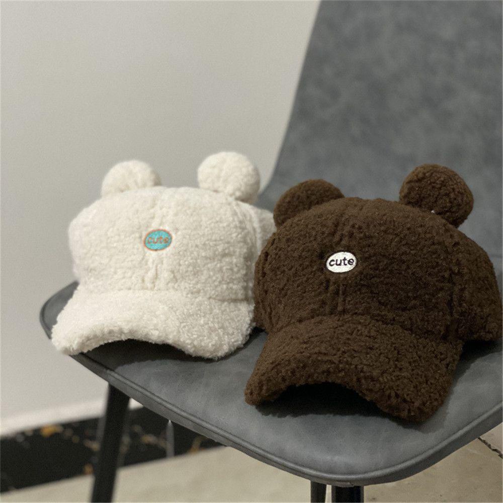 Mũ Lưỡi Trai Tai Gấu Dày Dặn Ấm Áp Phong Cách Hip Hop Dễ Thương