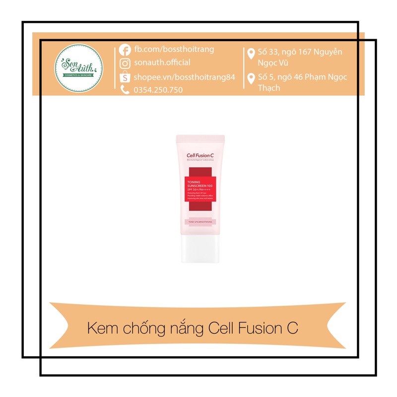 kem chống nắng CELL FUSION C TONING SUNSCREEN 100 SPF50+ PA+++