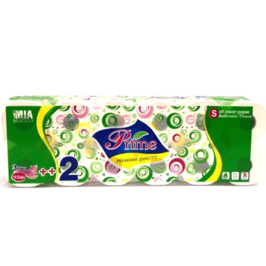 GIẤY VỆ SINH 3 LỚP PRIME (1,8KG) CÓ LÕI - MÀNG BONG BÓNG