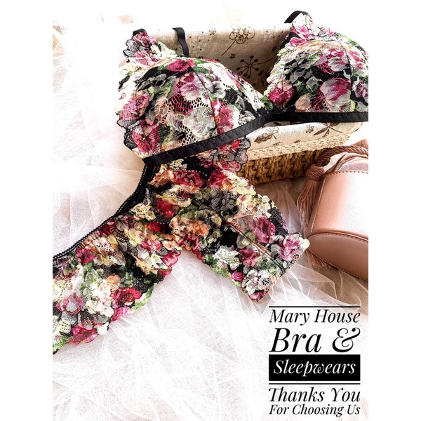 [SIÊU KHUYẾN MÃI] Set bralette ren mút ngực quần T lưng thun hoa Mary House Bra & Sleepwears | WebRaoVat - webraovat.net.vn