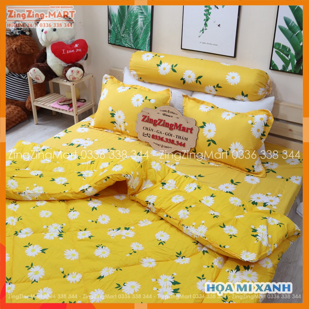 (Thanh Lý) Sét 5 món CHĂN PHAO, GA GỐI, VỎ ÔM (Chất liệu Poly cotton Siêu ấm, nhiều mẫu mã đẹp 2021)