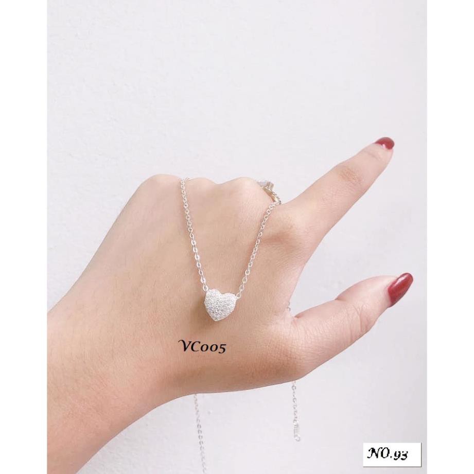 (FREE SHIP) DÂY CHUYỀN BẠC 🍒 VÒNG CỔ BẠC MẶT TRÁI TIM TRANG SỨC CAO CẤP NO.93