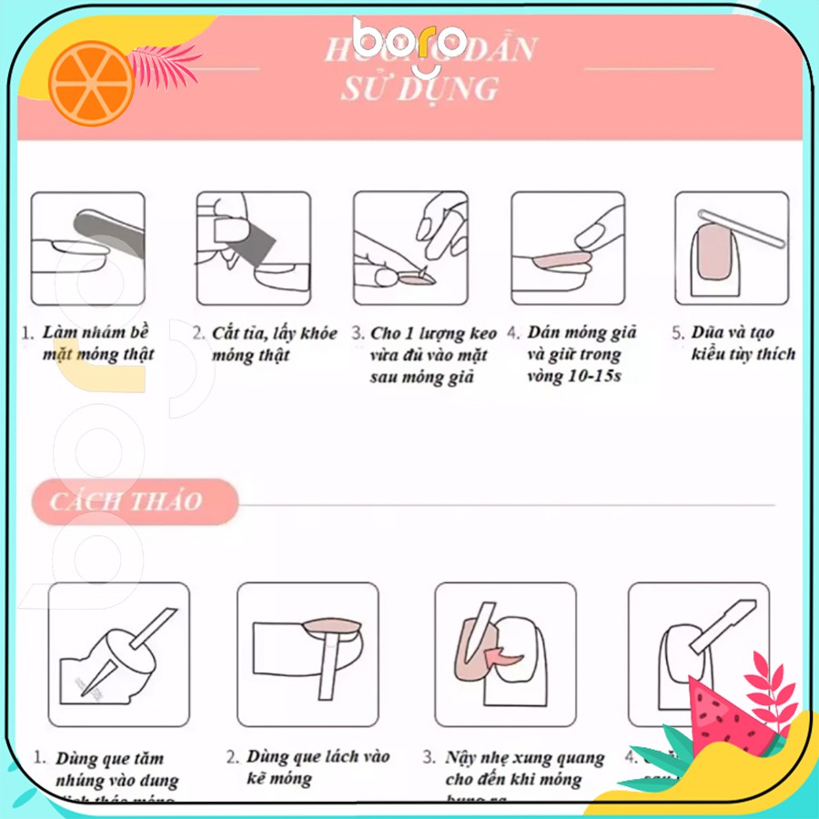 Móng Tay Giả 24 Móng ( TẶNG KÈM KEO + DŨA ) R004