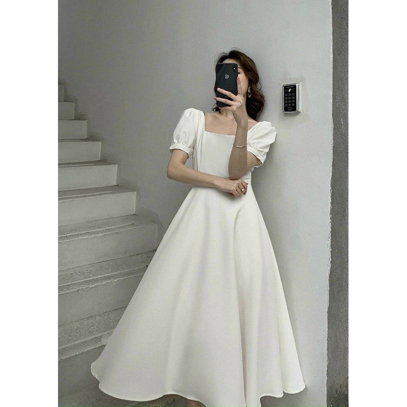 [Mã FATHANG5 giảm 10K đơn 50K] Đầm cổ vuông 3 màu (kèm hình thật) | BigBuy360 - bigbuy360.vn