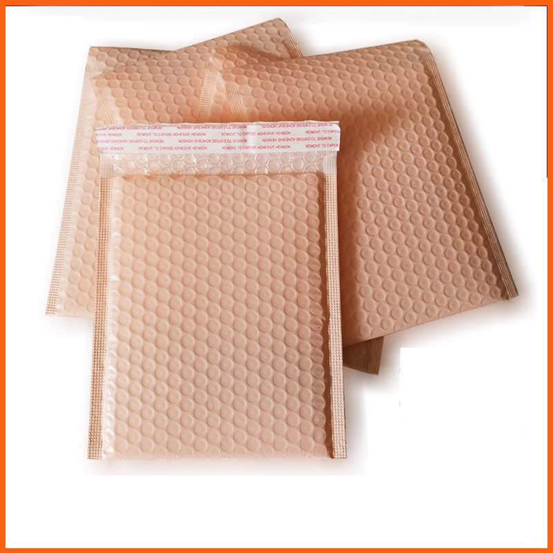 Túi gói hàng chống sốc bóng khí màu hồng be đóng gói hàng hóa an toàn nhiều kích thước, túi bảo vệ sản phẩm