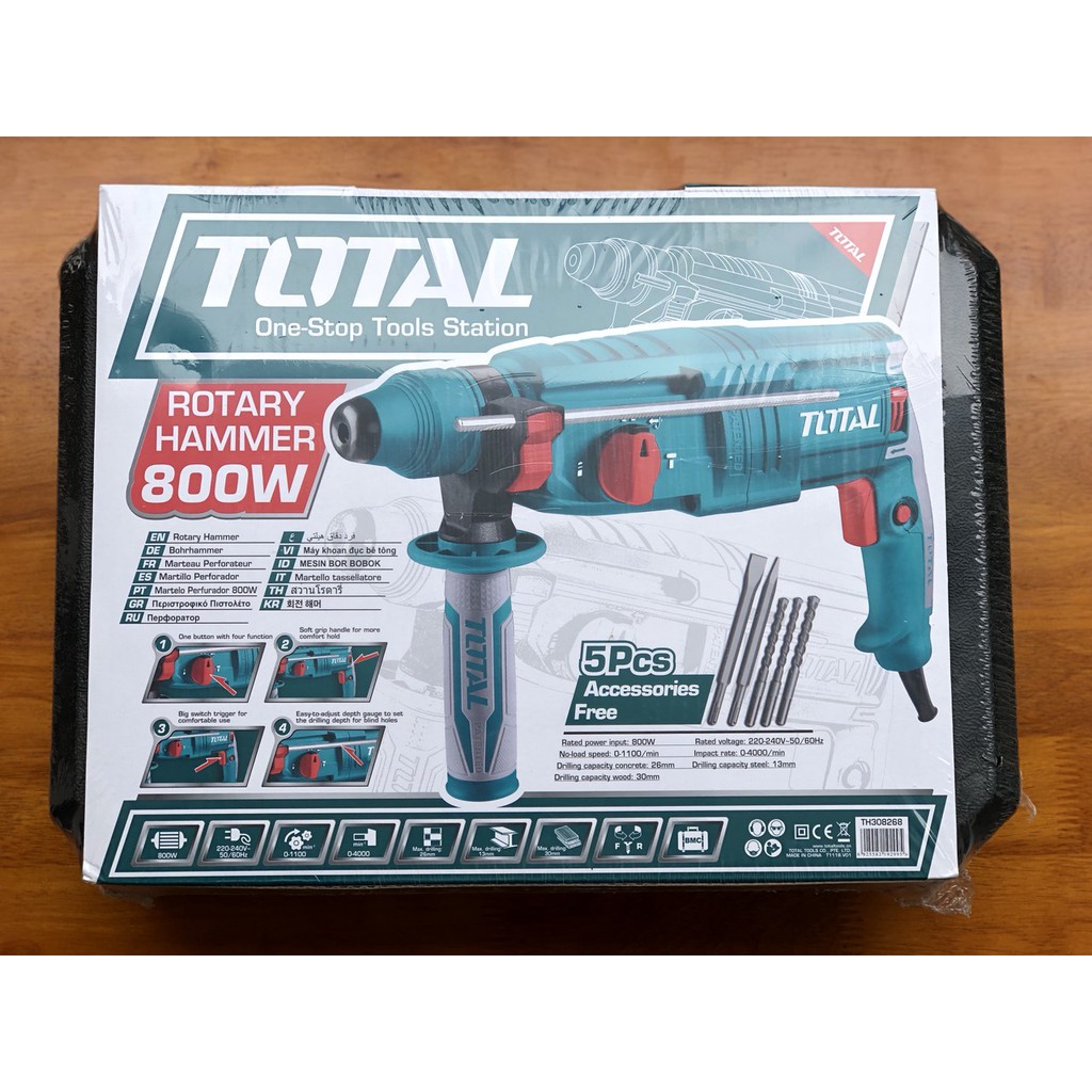 MÁY KHOAN BÊ TÔNG 3 CHỨC NĂNG TOTAL 800W  TH308268