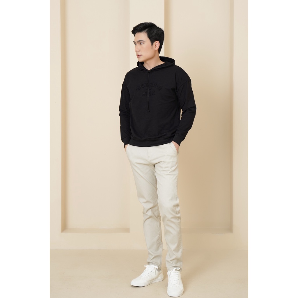 ÁO HOODIE NAM ĐEN CHỮ NGỰC