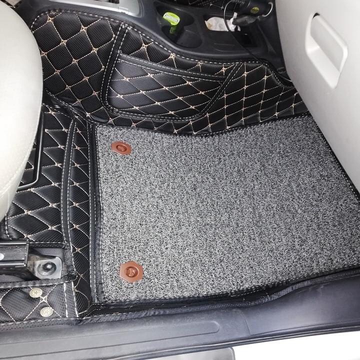 Thảm Trải Lót Sàn Ô Tô 6D Mitsubishi Attrage da PU Cao Cấp, Không Mùi, Chống Nước, Bảo Vệ Sàn Xe