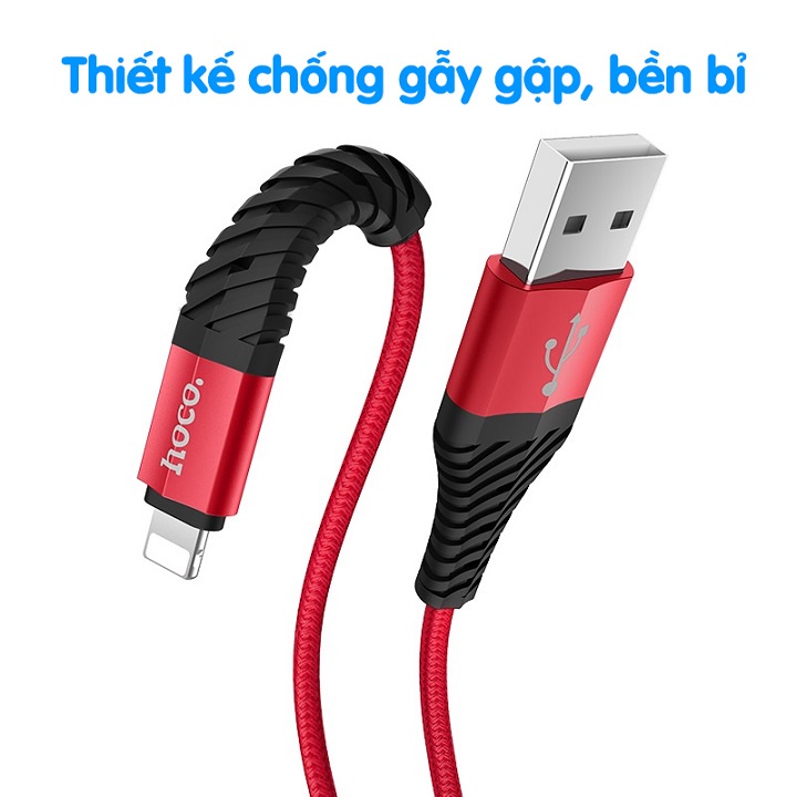 Cáp sạc HOCO X38 Lighting, Micro USB, USB Type C, Dây sạc bọc dù cao cấp chống rối, chống gẫy gập siêu bền, Educase 86