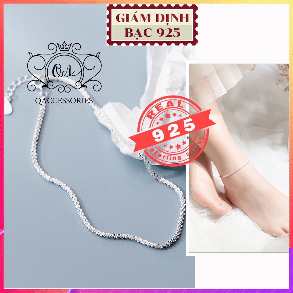 Lắc chân bạc xù vòng chân sequin kim tuyến S925 TWIST Silver Anklet QA SILVER - CÓ GIÁM ĐỊNH BẠC 925 | BigBuy360 - bigbuy360.vn