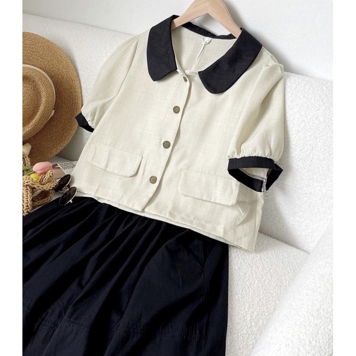 💗 Áo phối màu basic phong cách Hàn Melimeli 💗