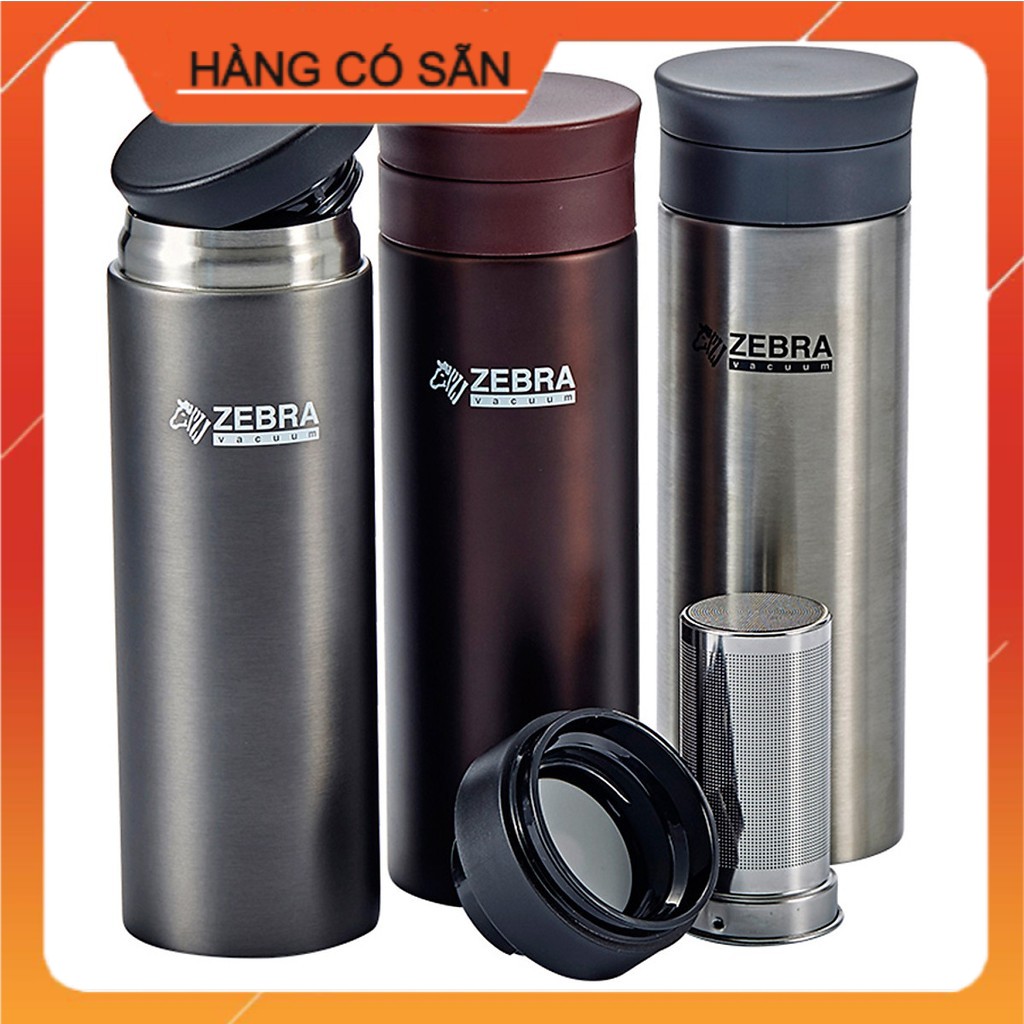 BÌNH NƯỚC GIỮ NHIỆT INOX - Bình giữ nhiệt Inox 450ml ZEBRA có lưới lọc trà - Giữ Nhiệt Tối Ưu lên đến 12h