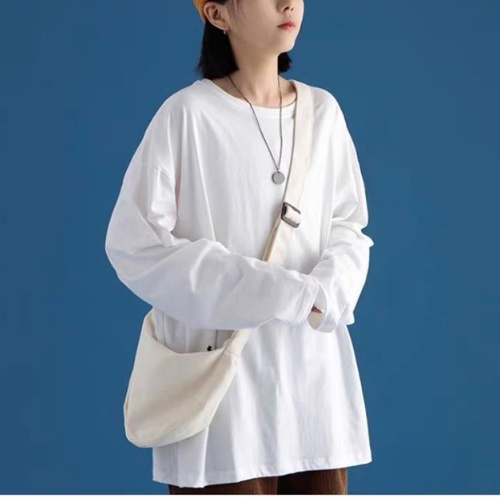 Áo thun dài tay nam nữ form rộng Unisex 23TH cổ tròn màu trắng đen be xanh áo thu đông tay dài trơn phong cách Hàn Quốc.