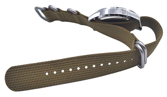 Beige Nylon Watch Strap 22mm Dây an toàn thay thế 20mm Ballistic Nylon Military Watch Bands 16mm 18mm 24mm Heavy Duty Military Watch Band
