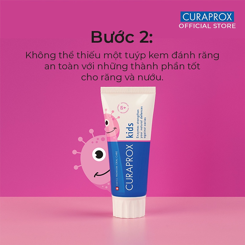 Kem đánh răng ngừa sâu răng dành cho bé Curaprox Kids 60ml