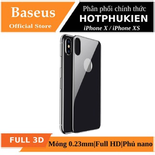 Miếng dán kính cường lực 3D mặt sau lưng cho iPhone X / iPhone Xs hiệu Baseus (siêu mỏng 0.3mm) - Hàng chính hãng