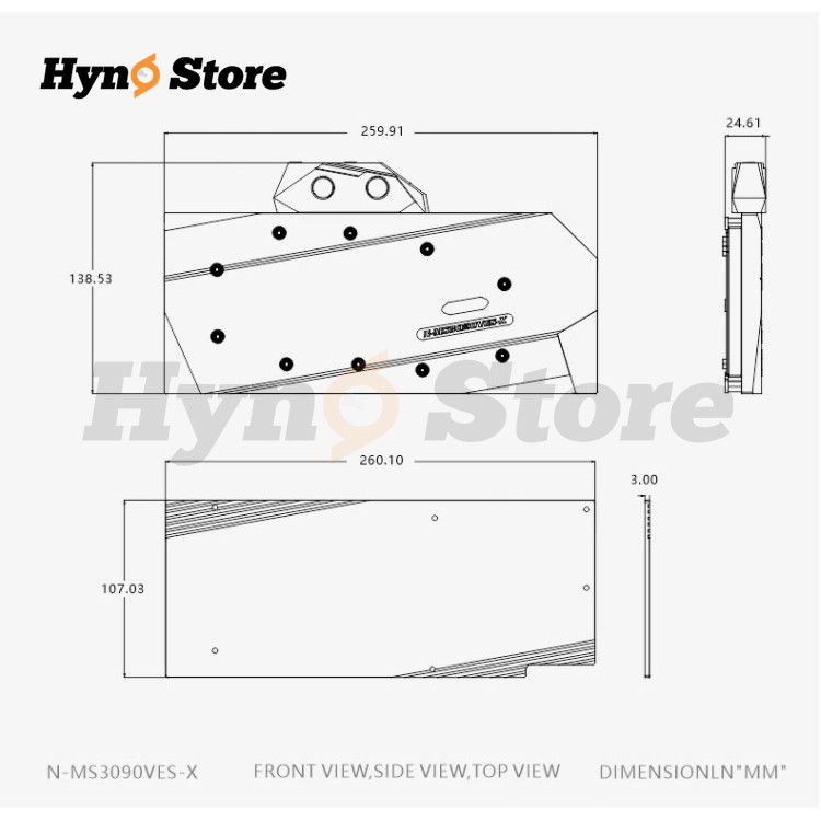 Block tản nhiệt nước cho card màn hình MSI 3080 3090 Ventus Tản nhiệt nước custom -Hyno Store