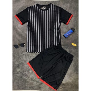 Bộ hè nam - Bộ thời trang nam - Bộ quần áo hè nam MANDURATH Kiểu Hàn Quốc Viền Tay Đỏ cực cool ngầu