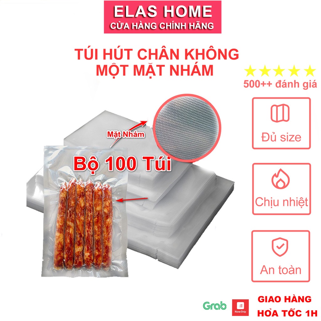 Túi hút chân không thực phẩm một mặt nhám, 1kg túi hút chân không 1 mặt nhám 1 mặt trơn( hàng loại 1 đủ size)