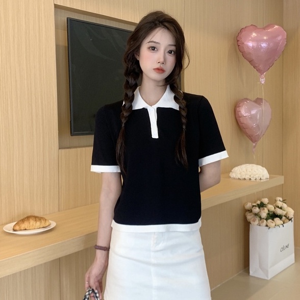 Áo Thun POLO Dệt Kim Tay Ngắn Thiết Kế Trẻ Trung Cá Tính