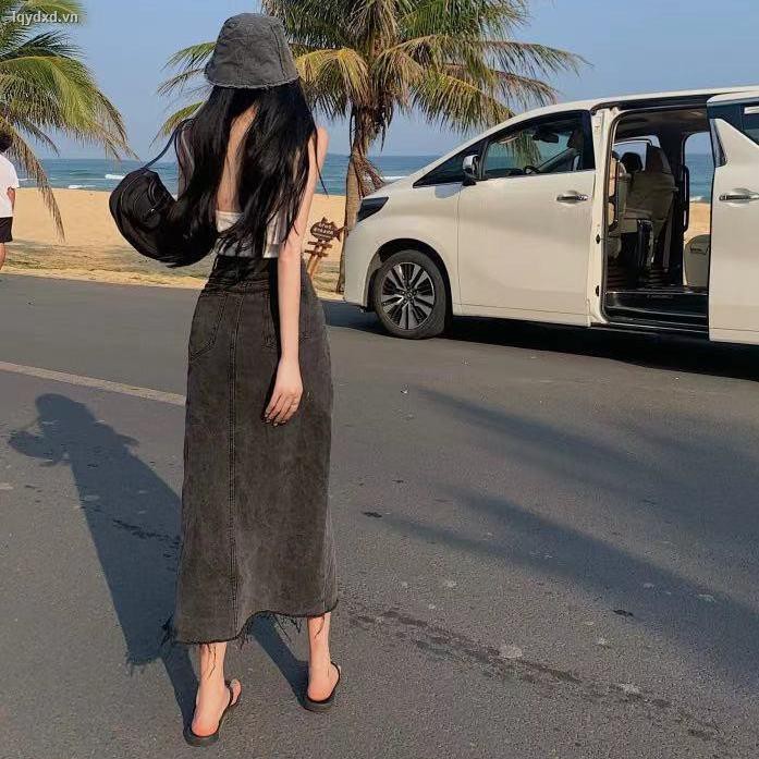 chân váy jean Dài Lưng Cao Xẻ Tà Thời Trang Hè 2021 Cho Nữ | WebRaoVat - webraovat.net.vn