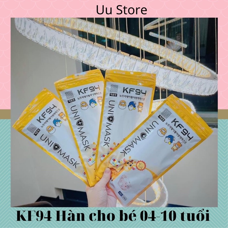SET 10 chiếc khẩu trang trẻ em 2-10t 4 lớp KF94 UNI MASK giúp bé kháng khuẩn và chống bụi mịn