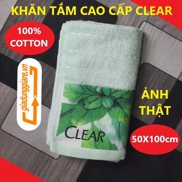 KHĂN TẮM CLEAR ( 50 x 100cm Mầu Xanh ) hàng cao cấp 100% cotton khăn quấn mềm mại thấm hút tốt - giadunggiare.vn