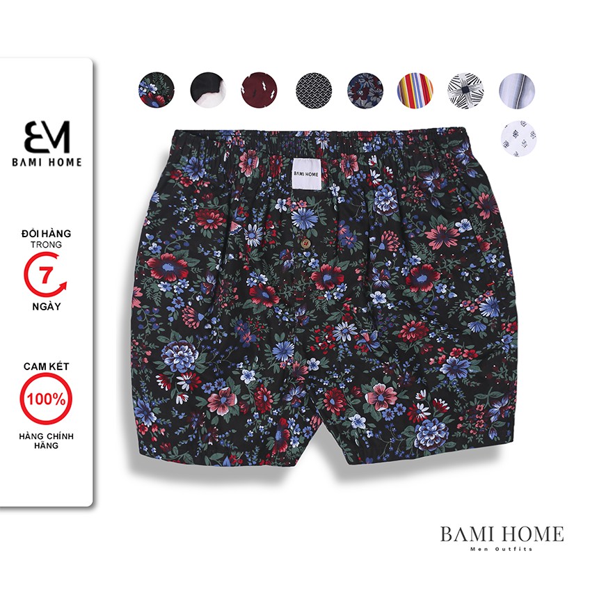 Quần short đùi mặc ngủ, mặc nhà BAMI HOME có túi tiện lợi đa dạng họa tiết QNCT1- 56