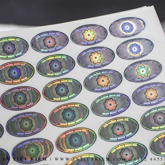 In tem 7 màu hologram in decal sticker label theo yêu cầu