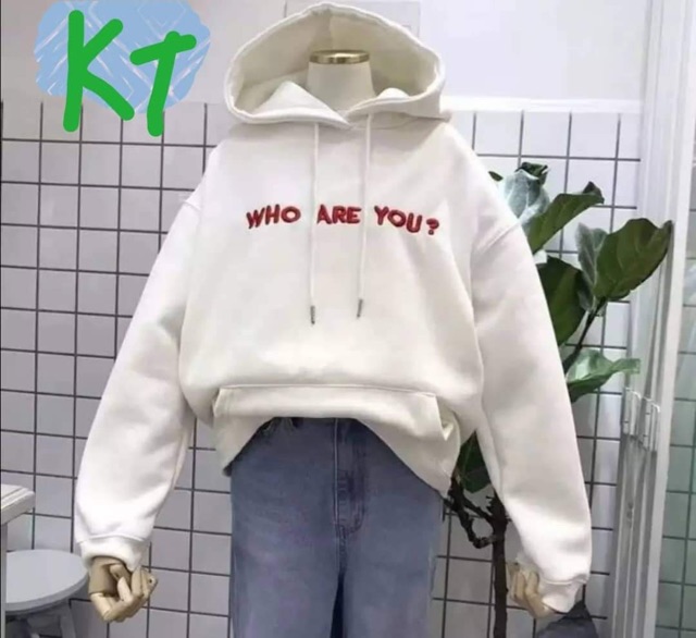 Áo hoodie Who are you chữ ngực KTH0919