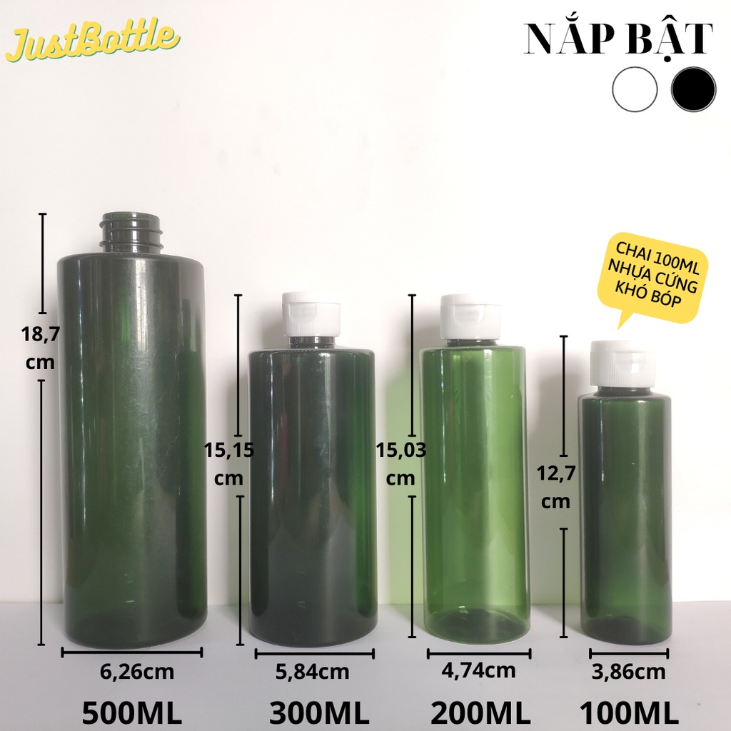 CHAI LỌ CHIẾT MỸ PHẨM XANH LÁ 100ML 200ML 300ML 500ML ️️FREE SHIP 50K ️️ CHAI NHỰA PET CÒ VÒI XỊT NHẤN GIỌT PHUN SƯƠNG