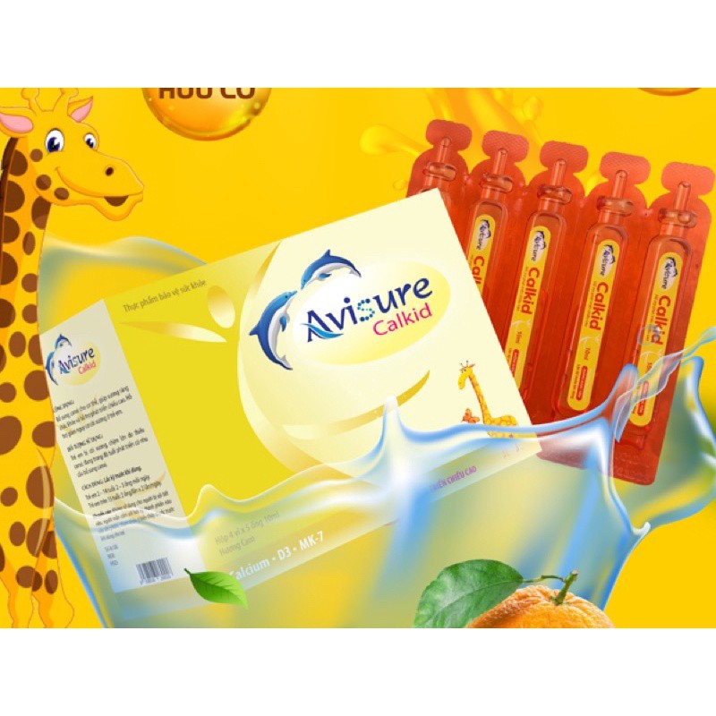Avisure Calkid - Công thức kép Canxi, Vitamin D3, Vitamin K2 giúp tăng hấp thu canxi vào ruột và xương cho bé