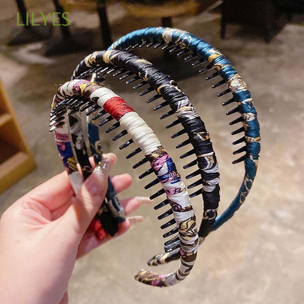 Băng đô cài tóc bằng nhựa chống trượt họa tiết hoa phong cách Hàn Quốc cho nữ