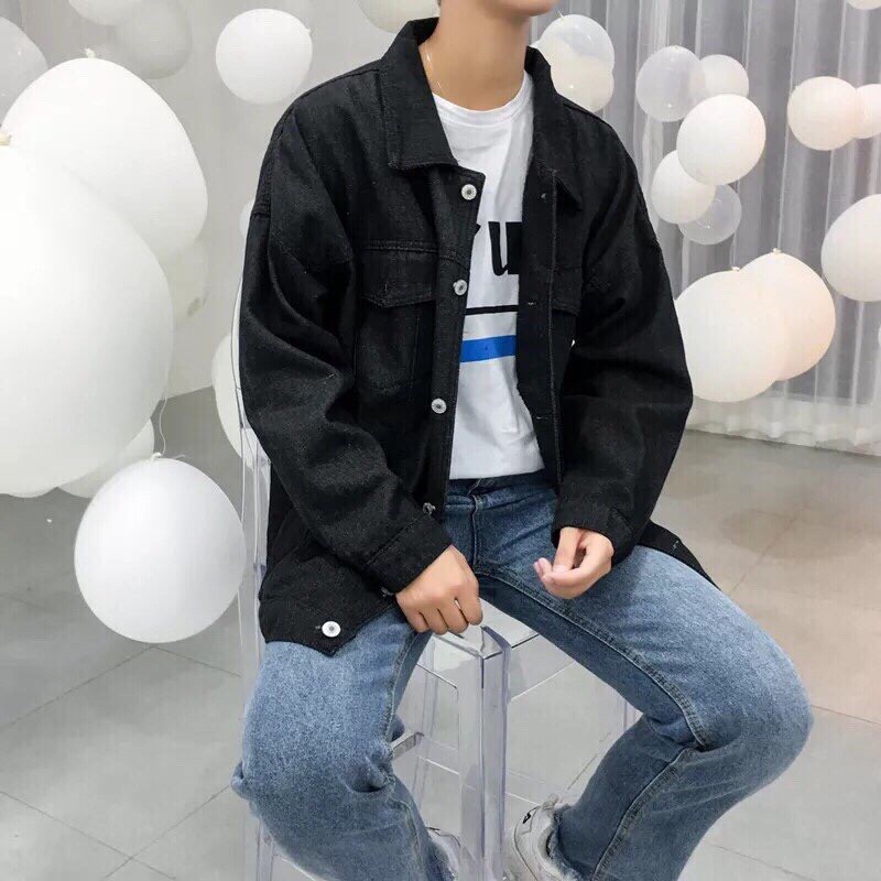Áo khoác jean nam full đen DD264 Shop BB Jeans Panda
