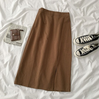 Chân váy thô xẻ vạt lệch dáng dài ulzzang 085 | BigBuy360 - bigbuy360.vn