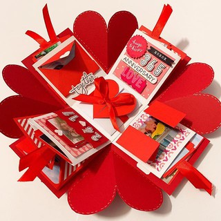 Hộp quà Lovebox Exploding Box - Mẫu Đỏ Trắng