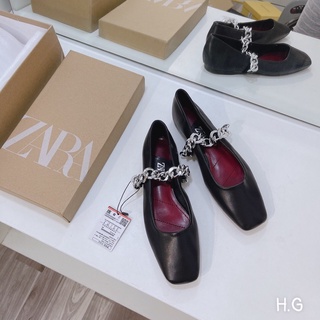 giày búp bê bệt quai xích mũi vuông zara cực đẹp fullbox hàng qc 1007