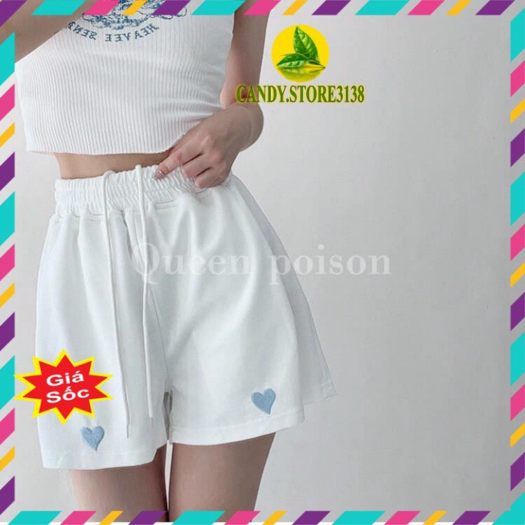 Quần Đùi Nữ Mặc nhà hay dạo phố ống rộng, lưng cao in hình tim,Chất liệu cotton mềm mại siêu hot.candy.store3138 | BigBuy360 - bigbuy360.vn