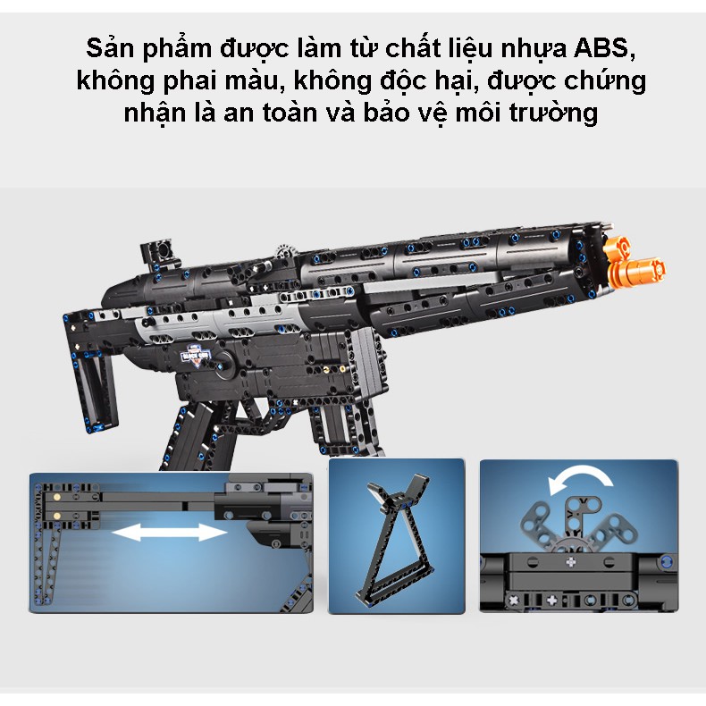 [Hàng Có Sẵn] Đồ Chơi Lắp Ghép Lego, Lắp Ráp Mô Hình MP5 CaDA Model  C81006 với 617 PCS