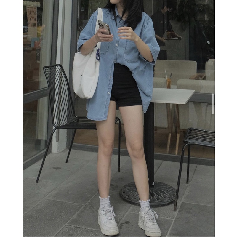 Áo Sơ Mi Bò Cộc Tay 2 Túi Hàng Quảng Châu M5037 - Violet