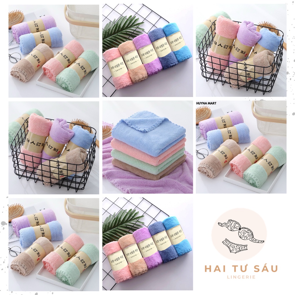 [Hoả tốc TP.HCM] Khăn Mặt Lông Cừu Xuất Hàn 15x25 cm