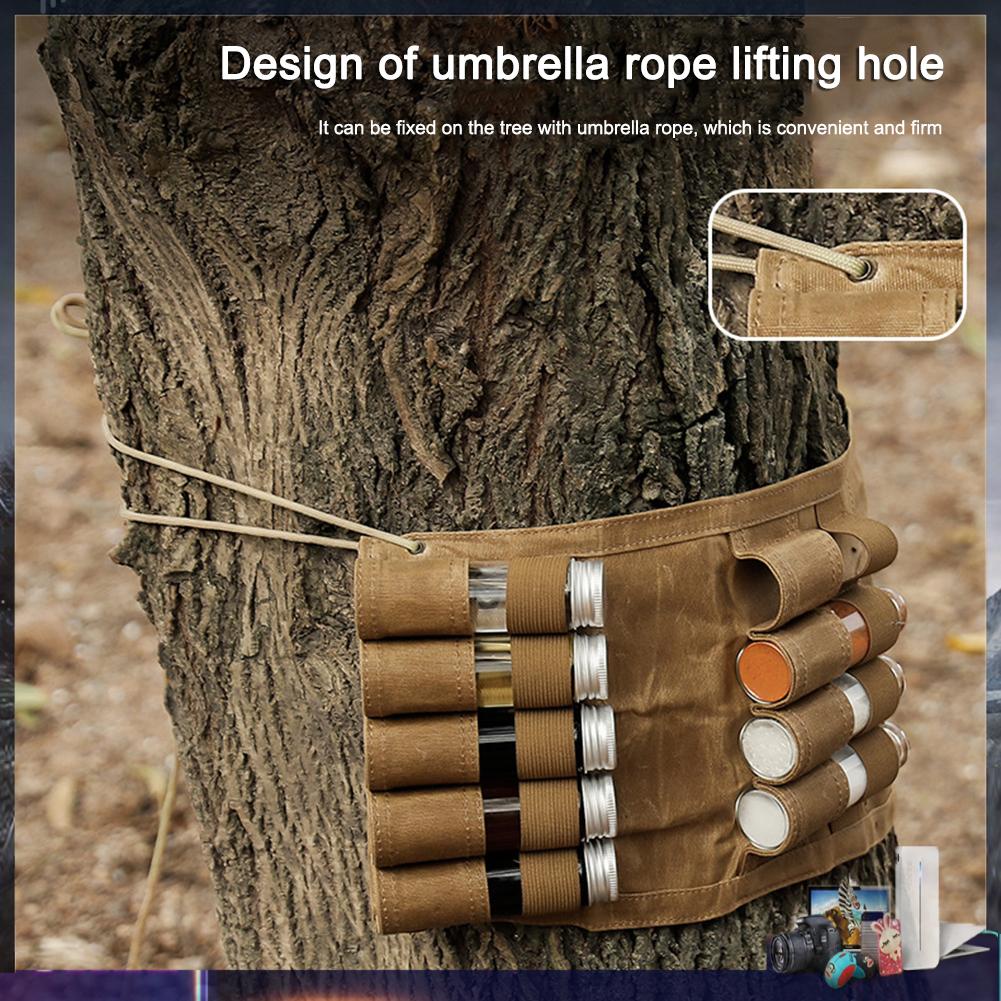 Bộ 9 Lọ Thủy Tinh Đựng Gia Vị Nhỏ Gọn Cho Cắm Trại